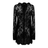 Saint Laurent Long Sleeve Dress In Chantilly Lace