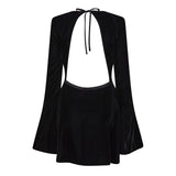 Saint Laurent Backless Velvet Skater Dress