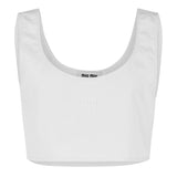 Miu Miu Poplin Logo Crop Top