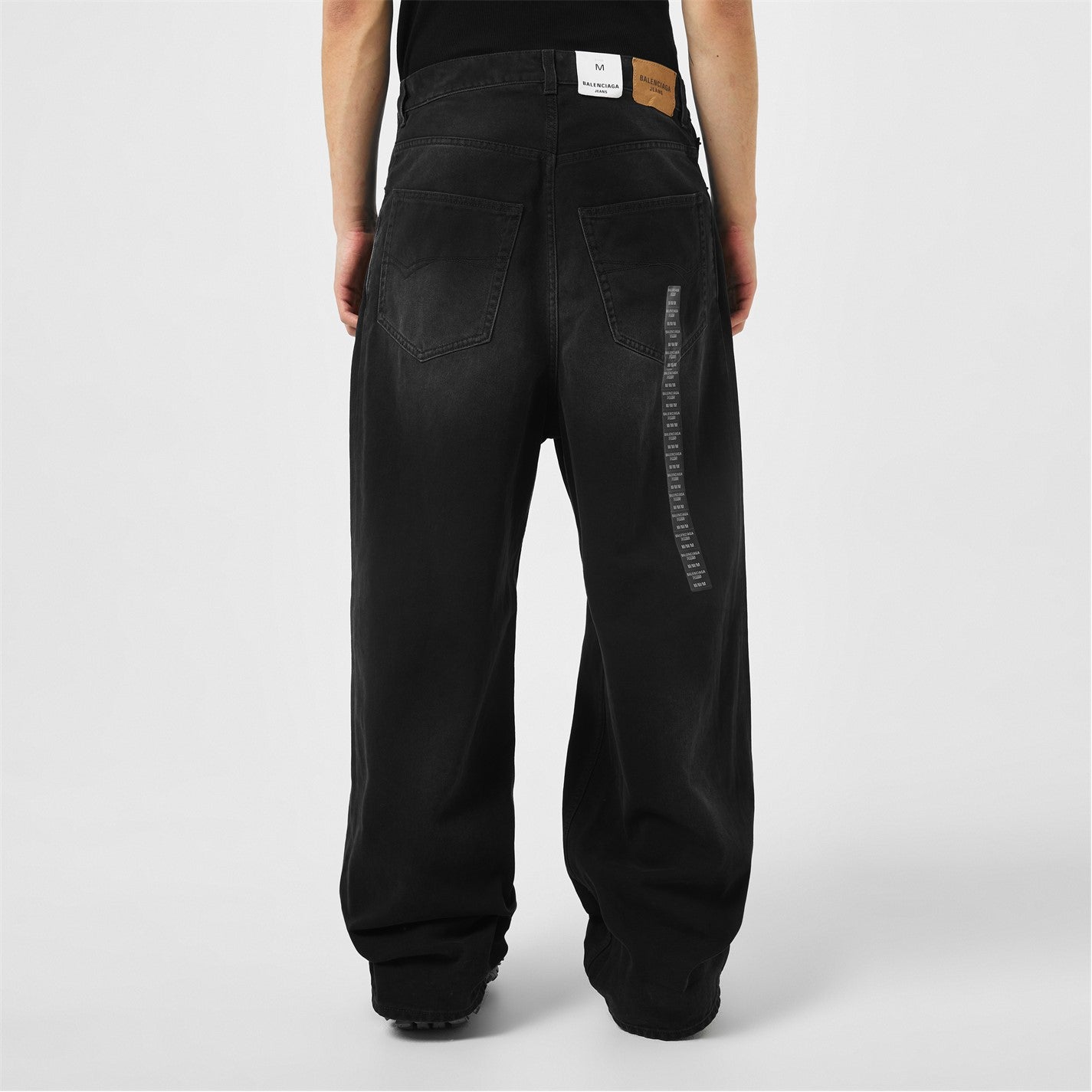 Balenciaga Denim Size Sticker Baggy Trousers