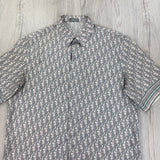 Dior Oblique Men’s Button-up Short Sleeve Silk Shirt - 38 (Fit Small/Medium)