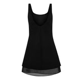 Prada Mesh Detail Mini Dress With Triangle Logo