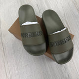 Burberry Logo Men’s Khaki Green Sliders