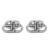Balenciaga Bb Xs Stud Crystal Earrings