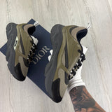 Dior B22 Men’s Khaki Grey Runners - 42.5 (Fit Uk 8)