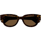 Bottega Veneta Tortoiseshell Round Frame Sunglasses