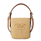 Prada Raffia Crochet Soft Bucket Bag