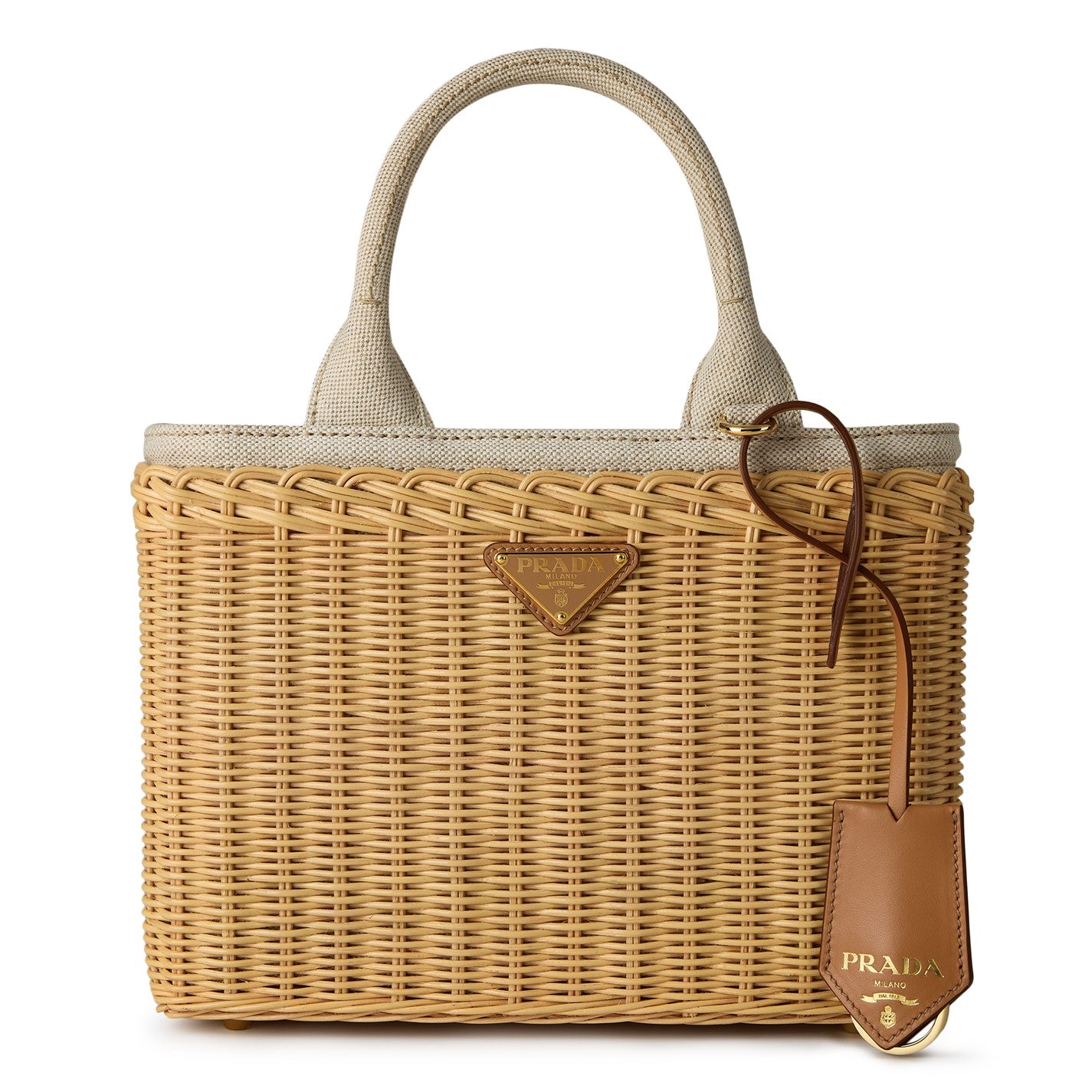Prada Wicker Tote Bag