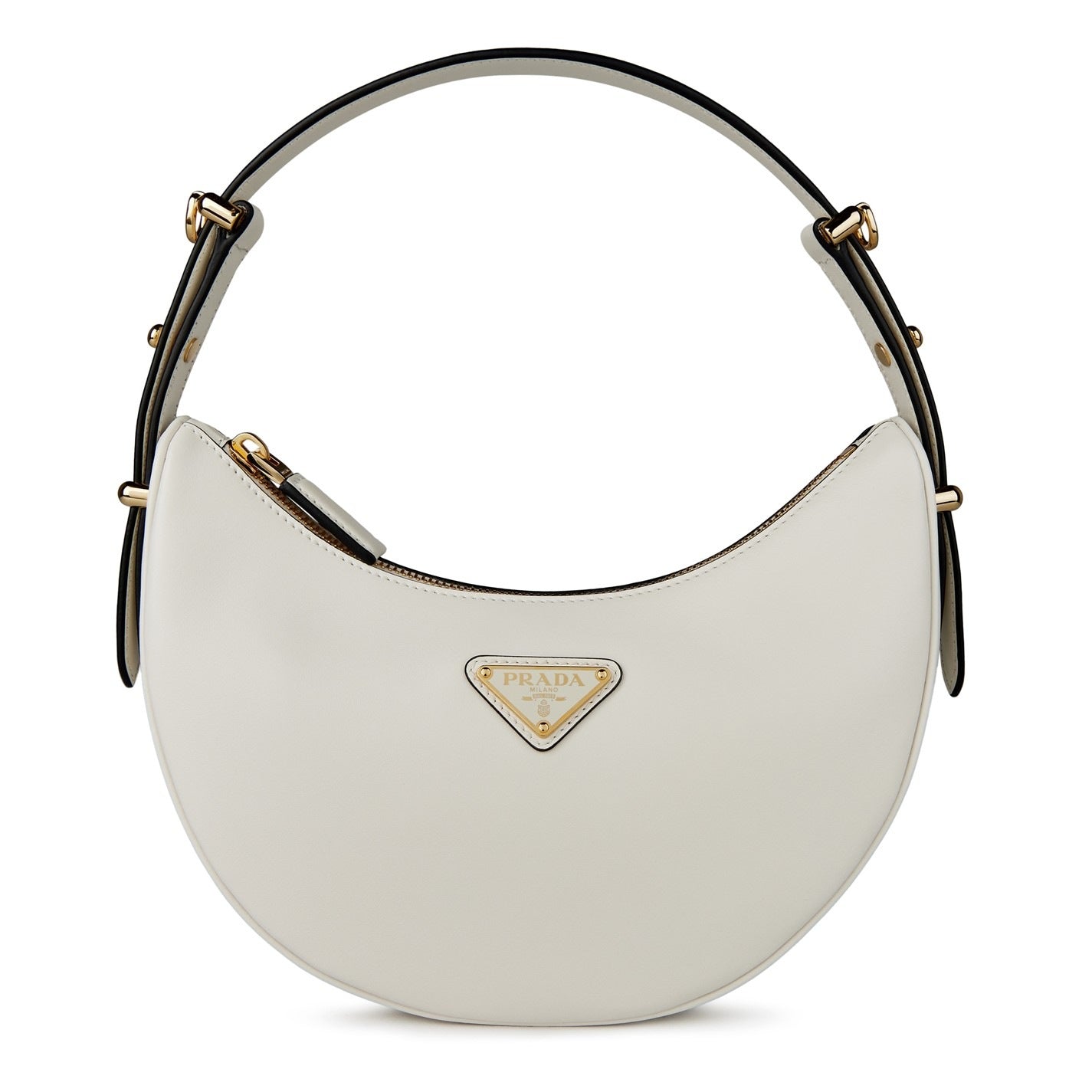 Prada Arqué Moon Leather Shoulder Bag