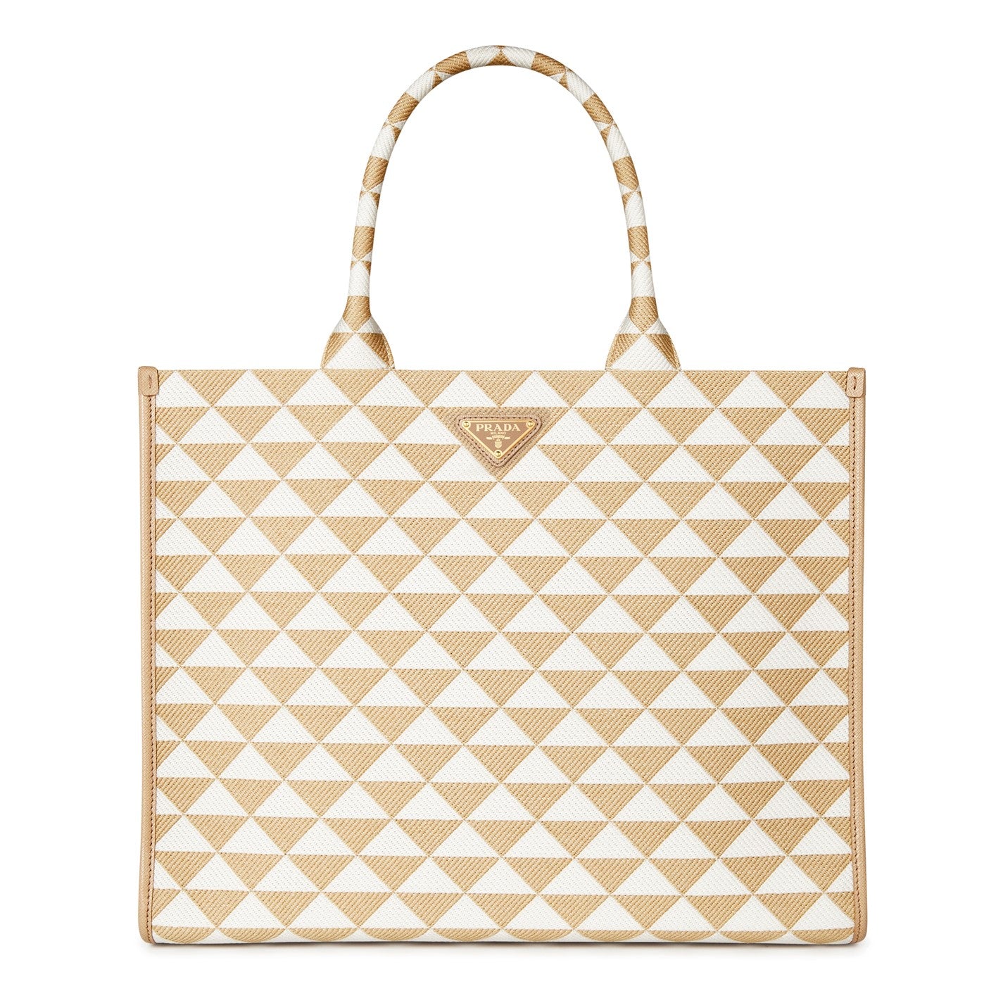 Prada Triangle Jacquard Tote Bag