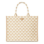 Prada Triangle Jacquard Tote Bag