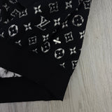 Louis Vuitton Men’s Black & White Monogram Jacquard Crewneck Jumper - Medium