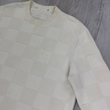 Louis Vuitton Men’s Cream Knitted Crewneck Jumper - Medium
