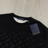 Louis Vuitton Men’s Black & White Monogram Jacquard Crewneck Jumper - Medium