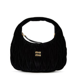 Miu Miu Wander Matelassé Velvet Hobo Bag