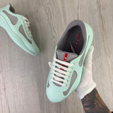 Prada Cups Men’s Mint Green / Grey Rubber Trainers - Uk 8
