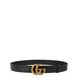 Gucci Wide Leather Belt With Double G Buckle