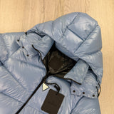 Moncler Men’s Yonne Baby Blue Black Badge Zip-up Down Jacket