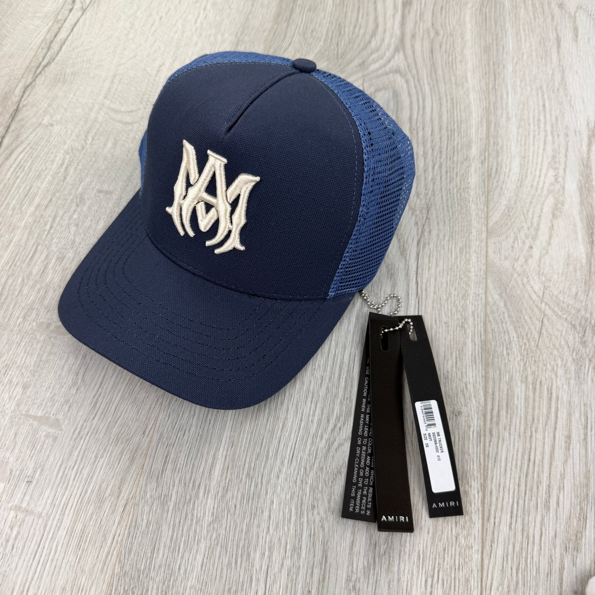 Amiri Men’s Blue Baseball Cap White Embroidered Logo - Morely TrendsAmiri Type here:)