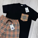 Burberry Men’s Black T-shirt & Shorts Set