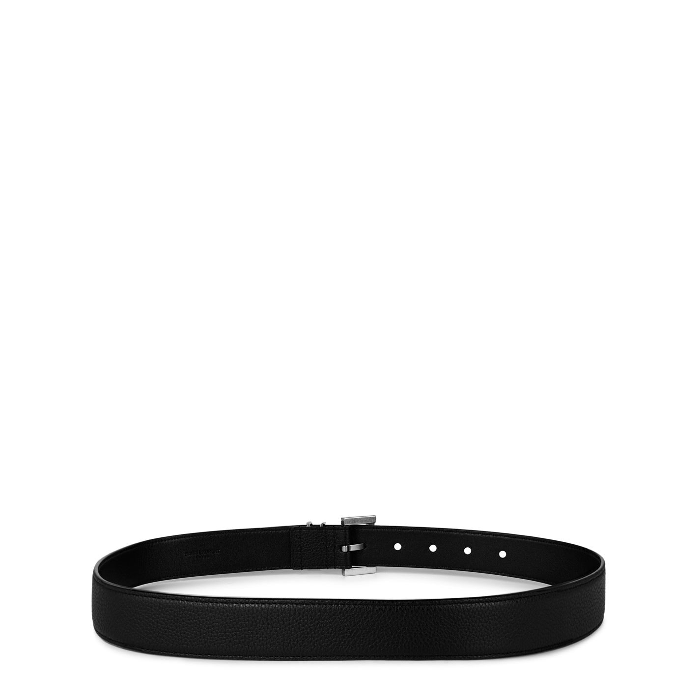 Saint Laurent Leather Cassandre Buckle Belt