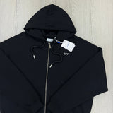 Off White Men’s Zip-up Black Hoodie - Medium