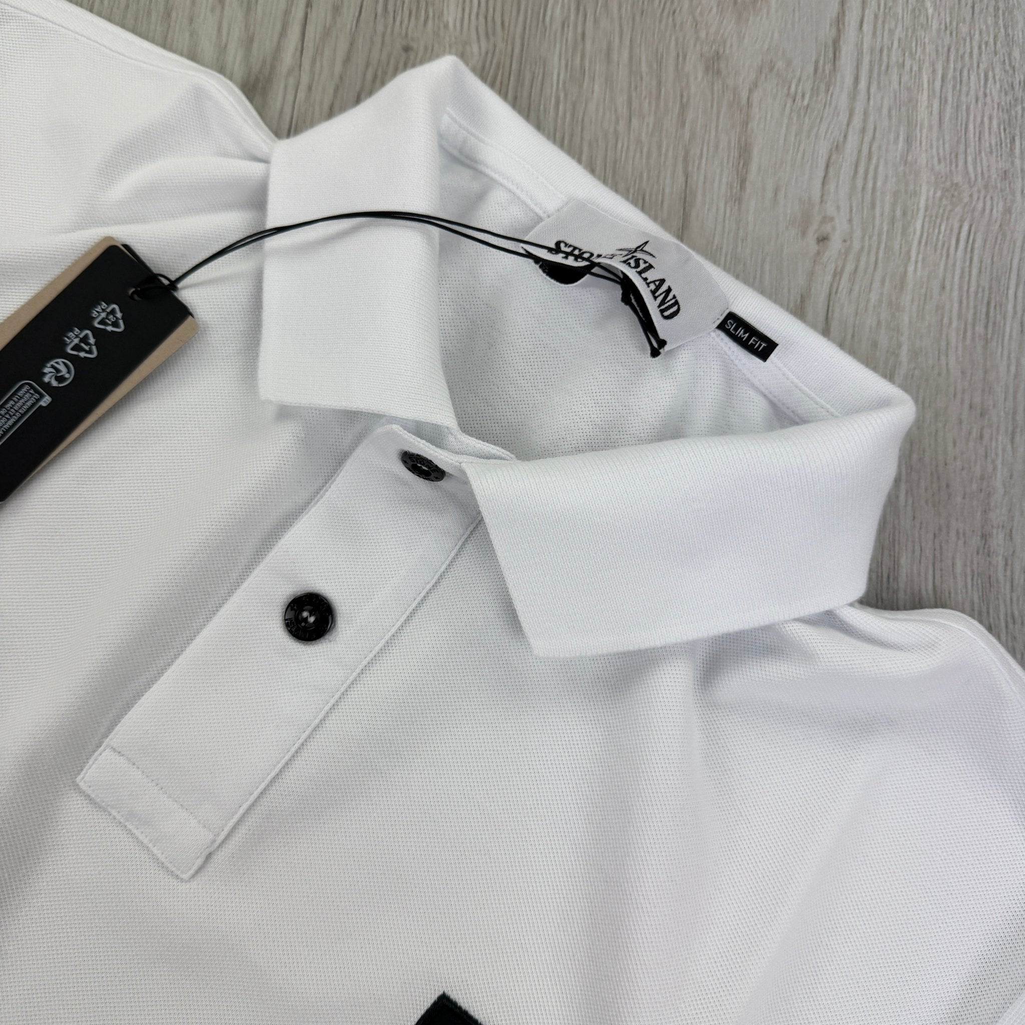 Stone Island Men’s White Short-sleeve Polo - Large - Morely TrendsStone Island Type here:)