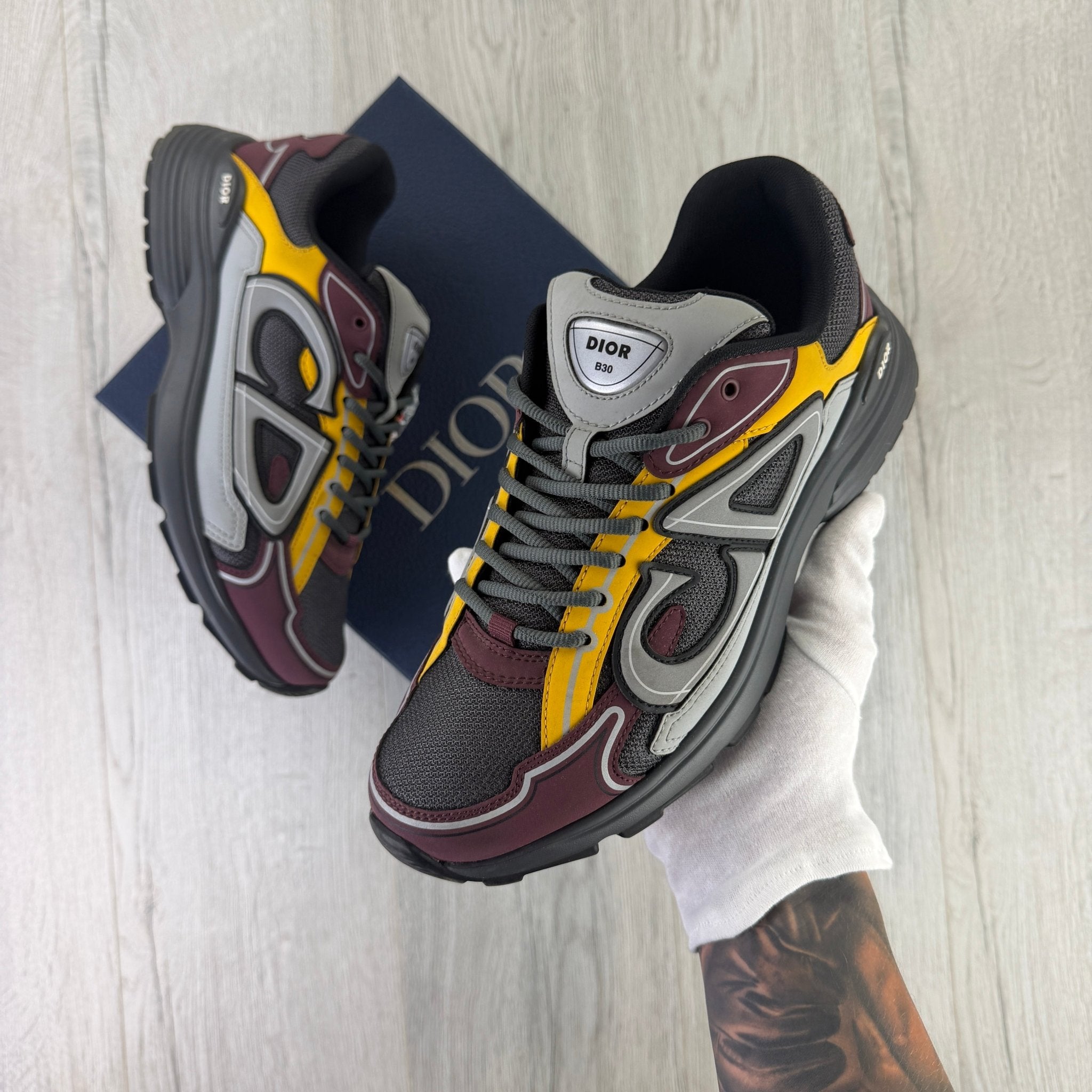 Dior B30 Men’s Burgundy / Yellow Trainers - 43 (Uk 9) - Morely TrendsDior Type here:)