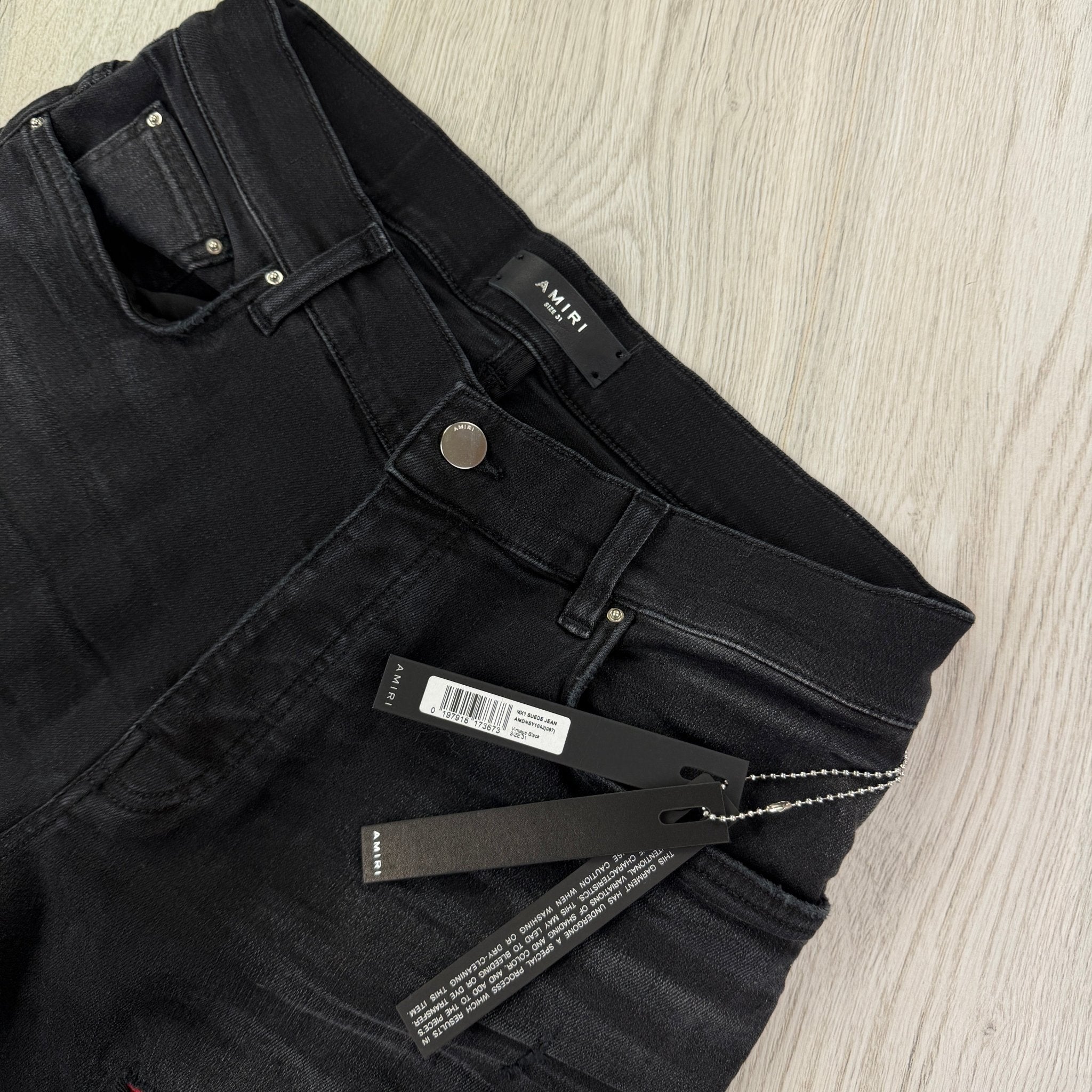 Amiri Men’s Black & Red Distressed Ripped Jeans - Uk 31 - Morely TrendsAmiri Type here:)