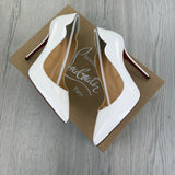 Christian Louboutin Women’s White Kate 120 Patent Leather Pumps