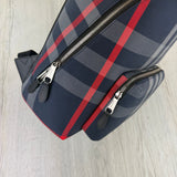 Burberry Men’s Navy Check Print Backpack