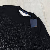 Louis Vuitton Men’s Black & White Monogram Jacquard Crewneck Jumper - Medium