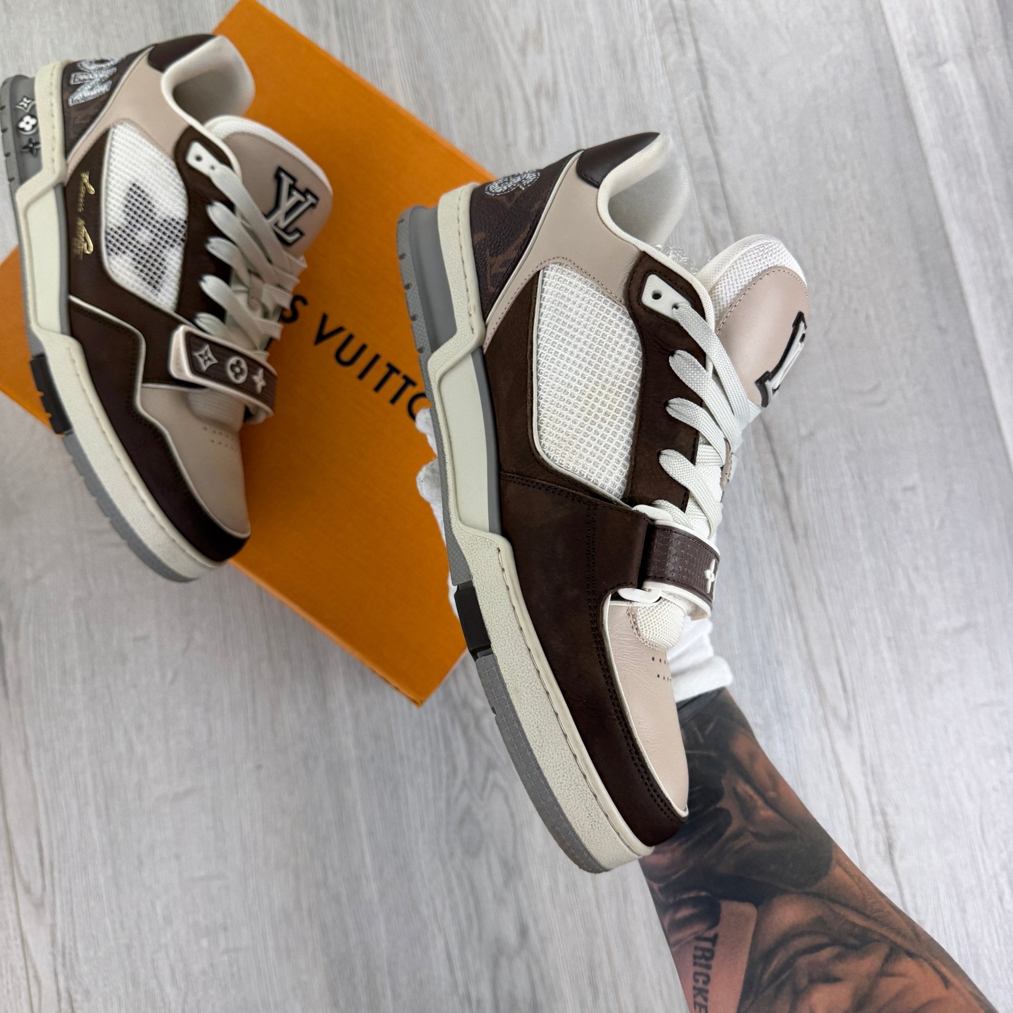 Louis Vuitton Men’s Moka Brown Monogram Flower Trainers - Uk 8 (Fit 8.5/9) - Morely TrendsLouis Vuitton Type here:)