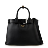 Prada Buckle Medium Leather Handbag