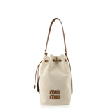 Miu Miu Canvas And Leather Bucket Bag