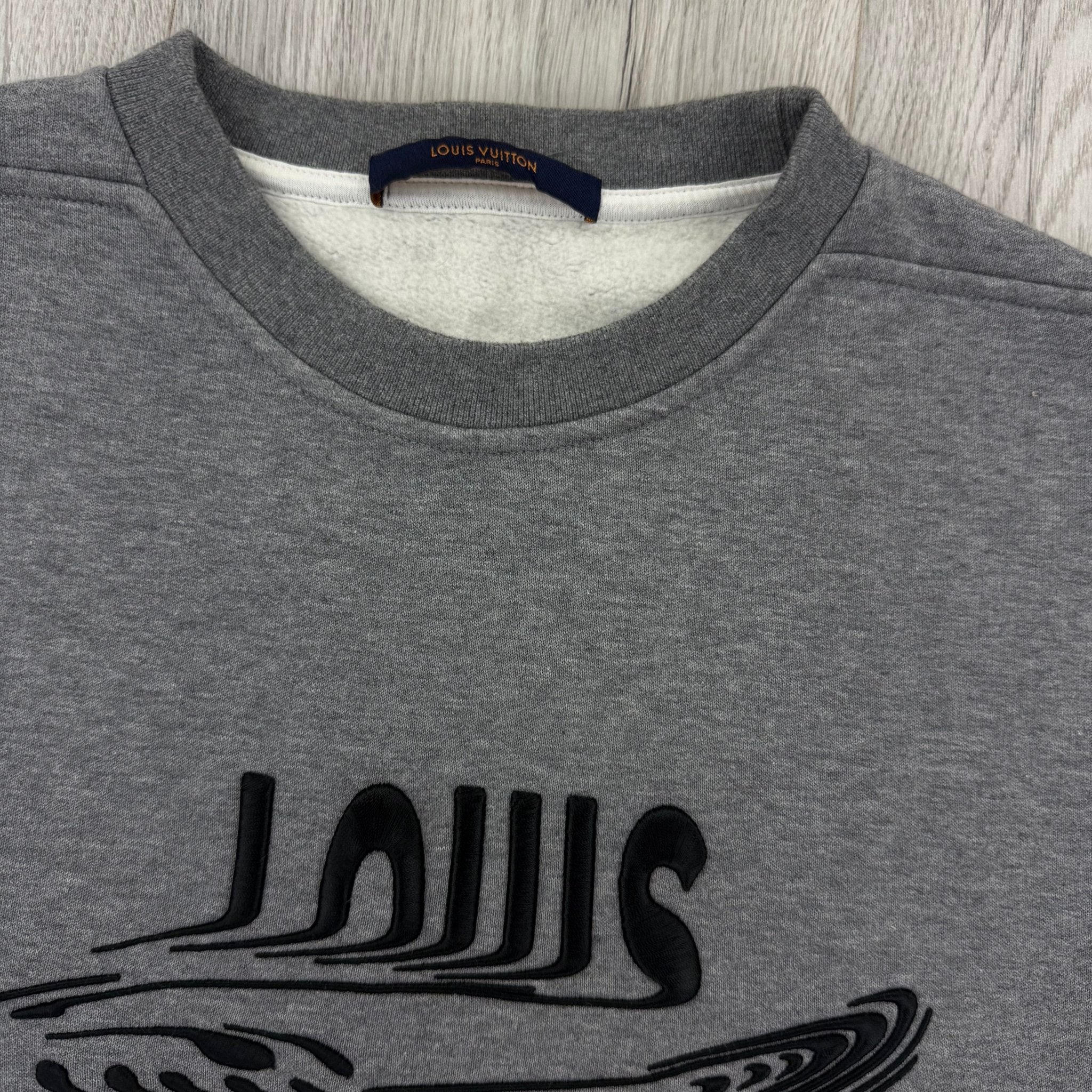 Louis Vuitton Men’s Grey Crewneck Embroidered Jumper - Medium - Morely TrendsLouis Vuitton Type here:)