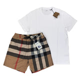 Burberry Men’s White T-shirt & Shorts Set - XL
