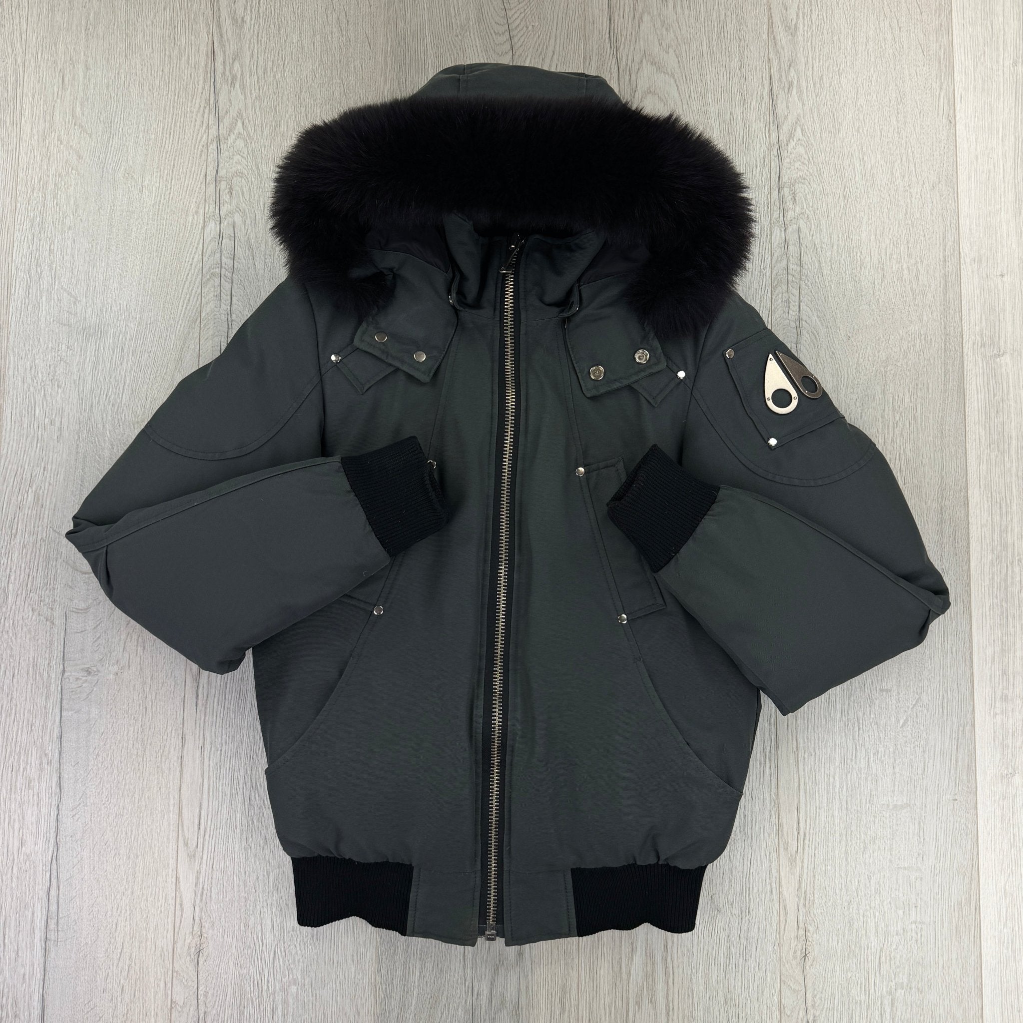 Moose Knuckles Men’s Graphite Zip-up Ballistic Bomber Parker Jacket - XS - Morely TrendsMoose Knuckle Type here:)