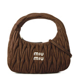 Miu Miu Wander Matelassé Suede Hobo Bag