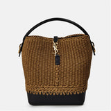Saint Laurent 37 Raffia Bucket Bag