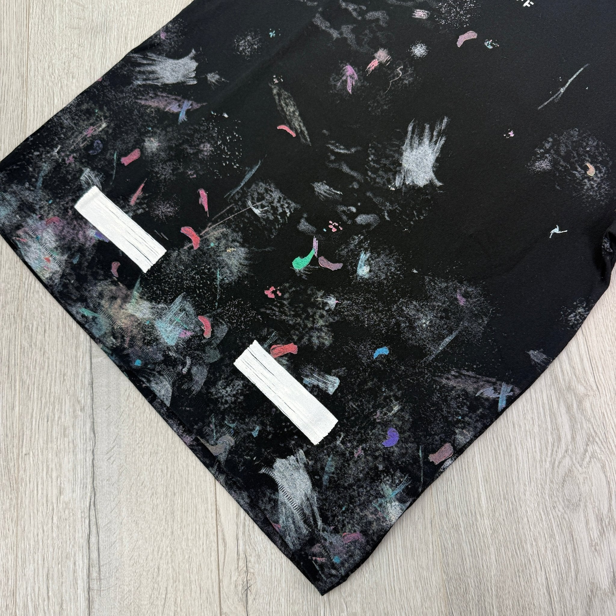 Off White Black Distressed Paint Splatter T-shirt - Morely TrendsOff white Type here:)