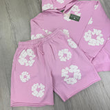 Denim Tears Men’s Pink Hoodie & Shorts Set