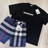 Burberry Men’s Black T-shirt & Navy Swim Short Set