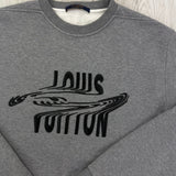 Louis Vuitton Men’s Grey Crewneck Embroidered Jumper - Medium - Morely TrendsLouis Vuitton Type here:)