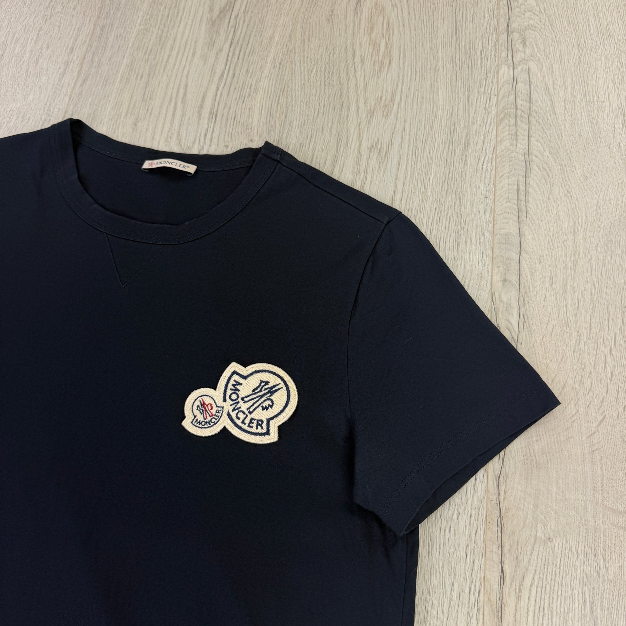 Moncler Men’s Double Logo Navy T-shirt - Morely TrendsMoncler Type here:)