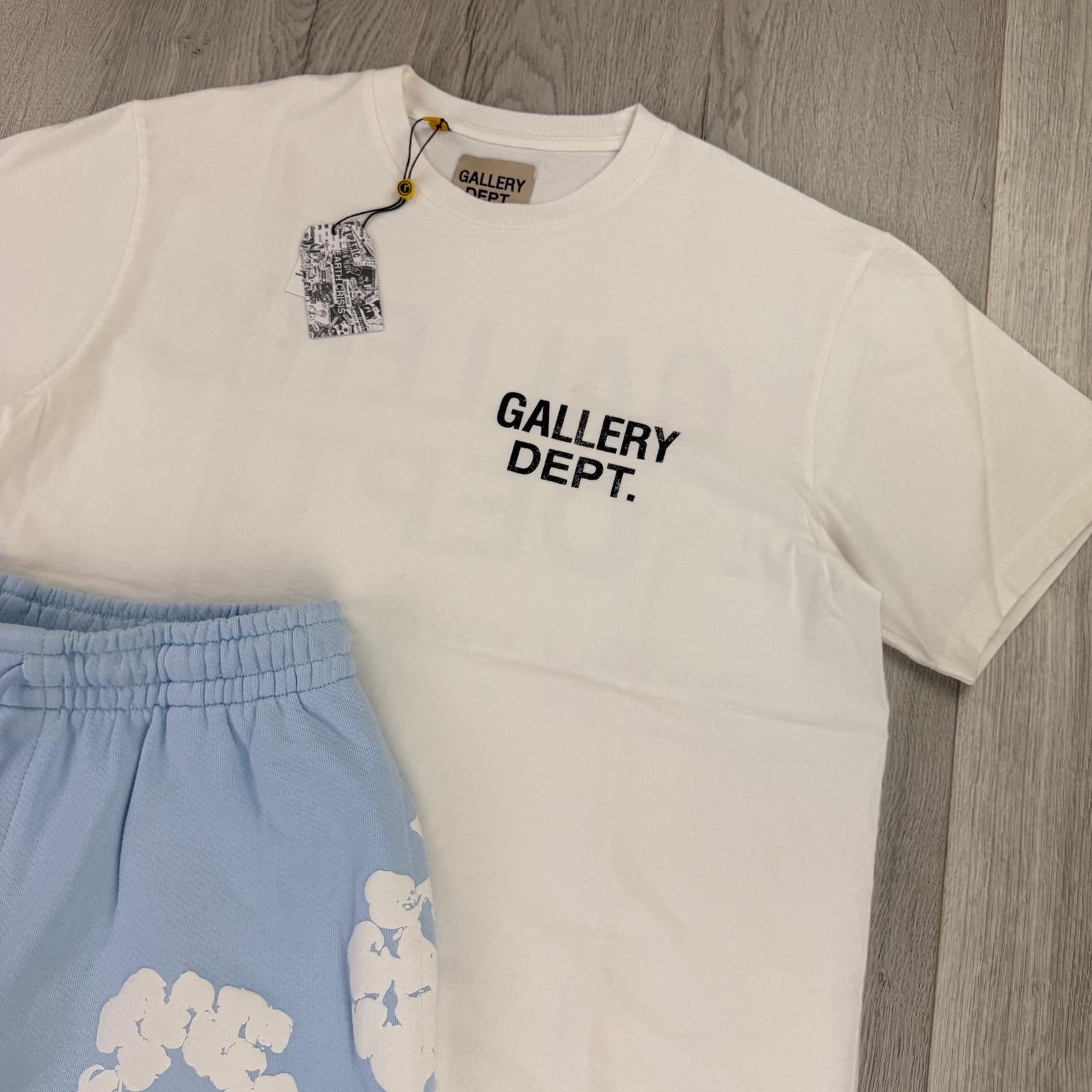 Gallery Dept Men’s White T-shirt & Denim Tears Shorts Set - Morely TrendsGallery Dept Type here:)