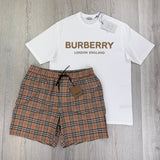 Burberry Men’s White T-shirt & Shorts Set