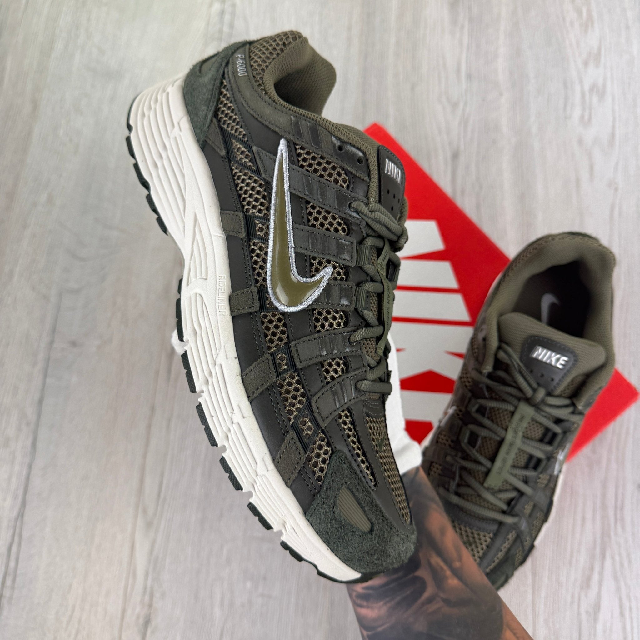 Nike P-6000 Men’s Khaki Green Trainers - Morely TrendsNike Type here:)