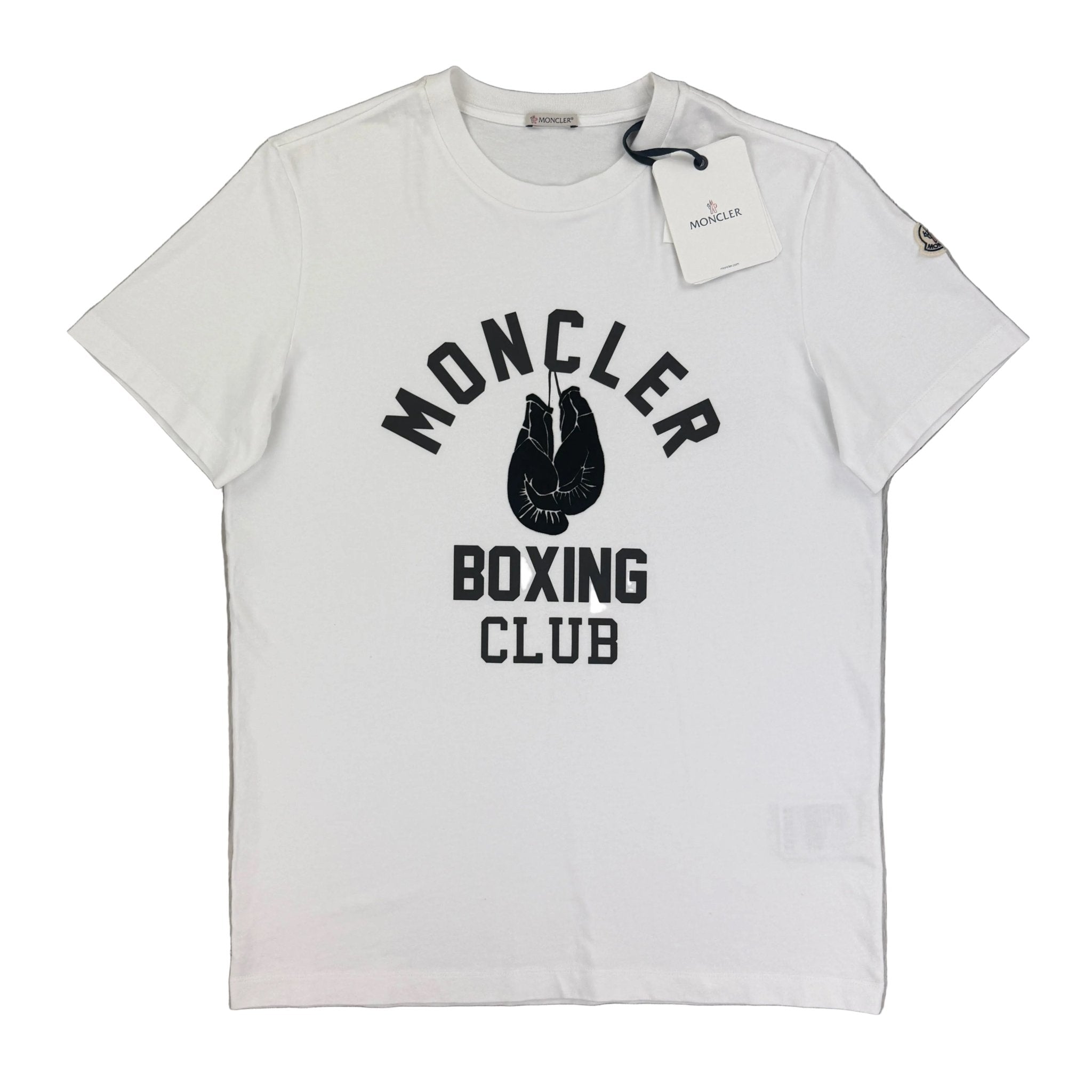 Moncler Men’s ‘Boxing Club’ White T-shirt - Large - Morely TrendsMoncler Type here:)