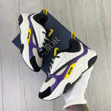 Dior B22 Men’s Purple Yellow White Runners - 42 (Fit Uk 7.5)